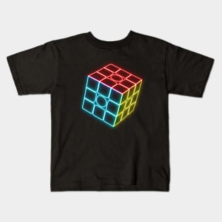 Neon Cube - Rubik's Cube Inspired Design for people who know How to Solve a Rubik's Cube Kids T-Shirt